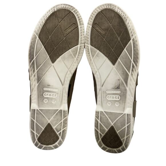 Crocs Men’s 12 Tan Canvas Loafer Boat Shoes Comfort Slip On Casual Lightweight - Picture 8 of 8